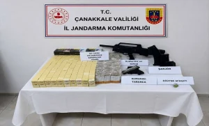 Çanakkale’de Kaçakçılık Operasyonu: 8 Bin 380 Bandrolsüz Sigara ve 1.292 Litre Alkollü İçki Ele Geçirildi