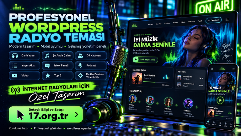 Profesyonel WordPress Radyo Teması